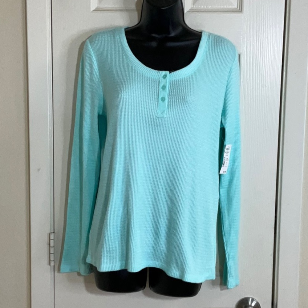 Women's Aqua Long Sleeve Top